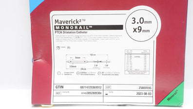Boston Scientific H7493892809300 Maverick PTCA Dilatation Cath. 3.0mm x 9mm (x)